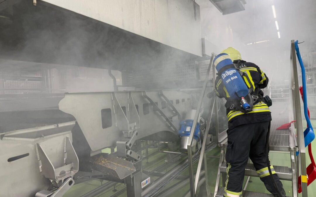 Brand in Industrie-Fritteuse